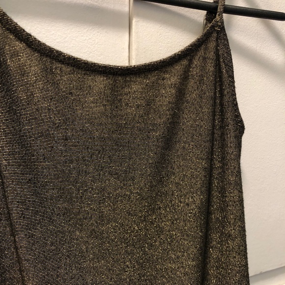 NWT Dance & Marvel gold glitter spaghetti strap thing bodysuit - size small - Picture 2 of 4